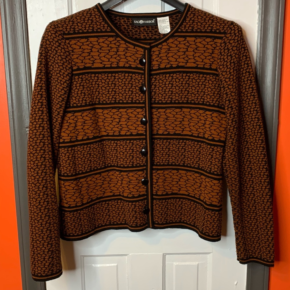 Sag Harbor Vintage Button Down Sweater - Picture 1 of 8